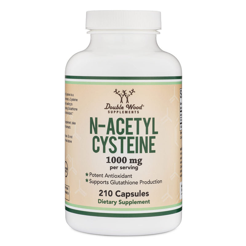 NAC Supplement N-Acetyl Cysteine (1,000mg Per Serving 500mg Per Cap, 210 Capsules) (Third Party Tested, Manufactured in The US) with Odor Masking Technology to Boost Glutathione Levels by Double Wood - BeesActive Australia