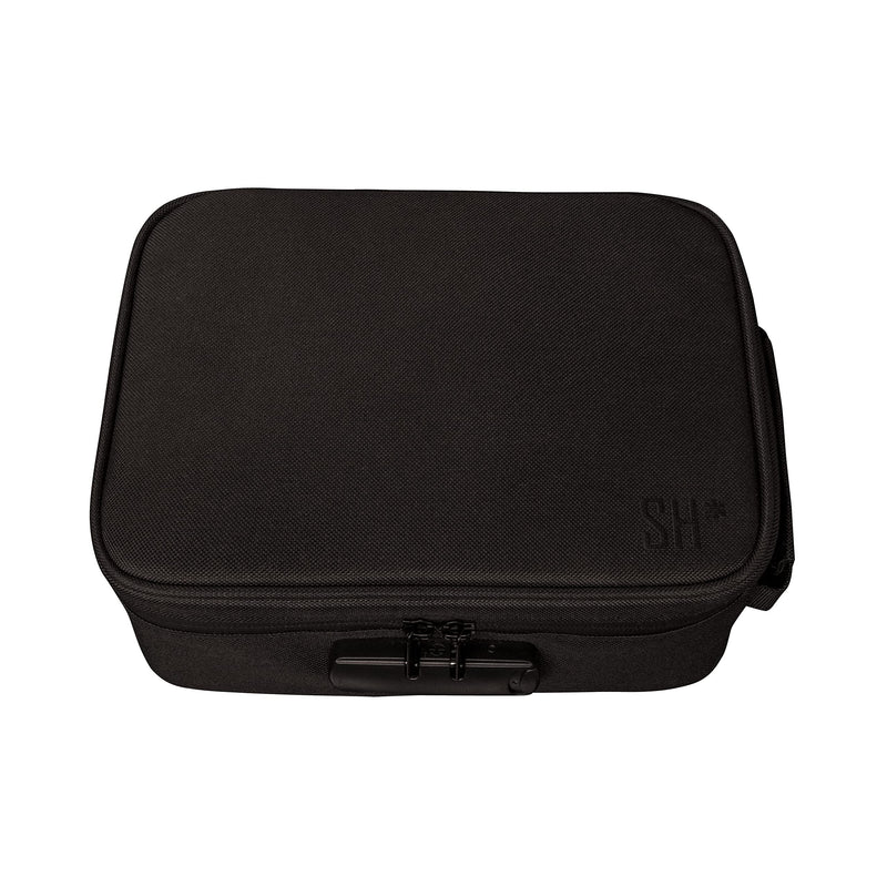 STASHIC LARGE Smell Proof Stash Bag - Lockable Case - Rolling Box - Activated Carbon Lining - Premium Discreet Safe Storage - 2023 Version with Roll Tray & Premium YKK Zips/Anti-Snag - SH* Black on Black - BeesActive Australia