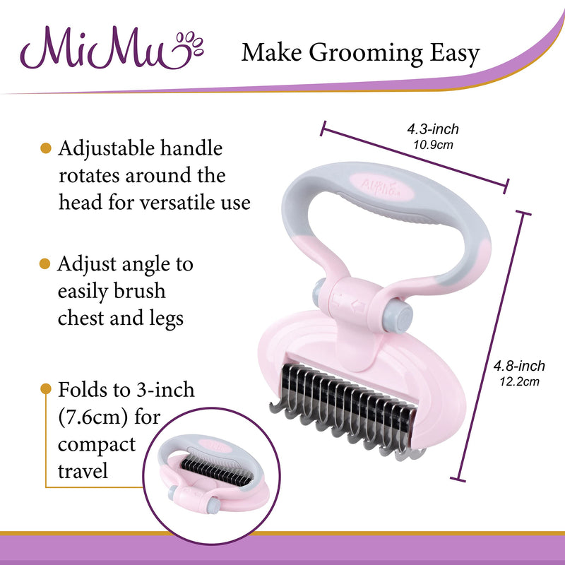 MiMu Dog Deshedding Brush with Smart Handle and Comb - Shedding Brush Dog Hair Undercoat Rake for Dog and Cat Grooming - BeesActive Australia