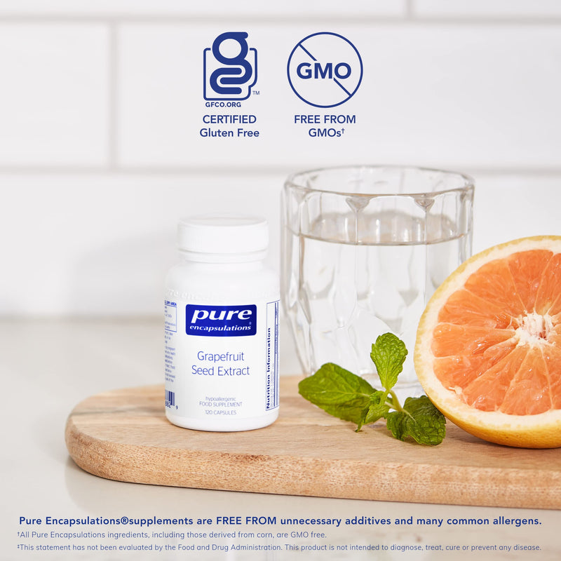 Pure Encapsulations - Grapefruit Seed Extract - Hypoallergenic Grapefruit Essential Oil Supplement - 120 Capsules - BeesActive Australia
