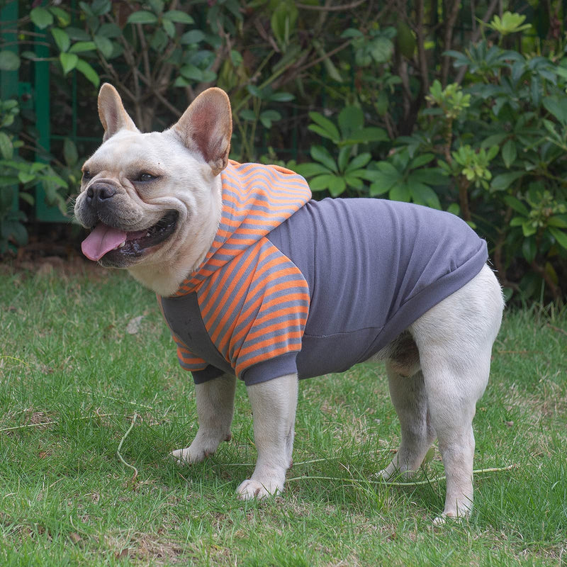 CuteBone Dog Hoodie Shirts Pet Clothes with Hat Large Grey Stripes - BeesActive Australia