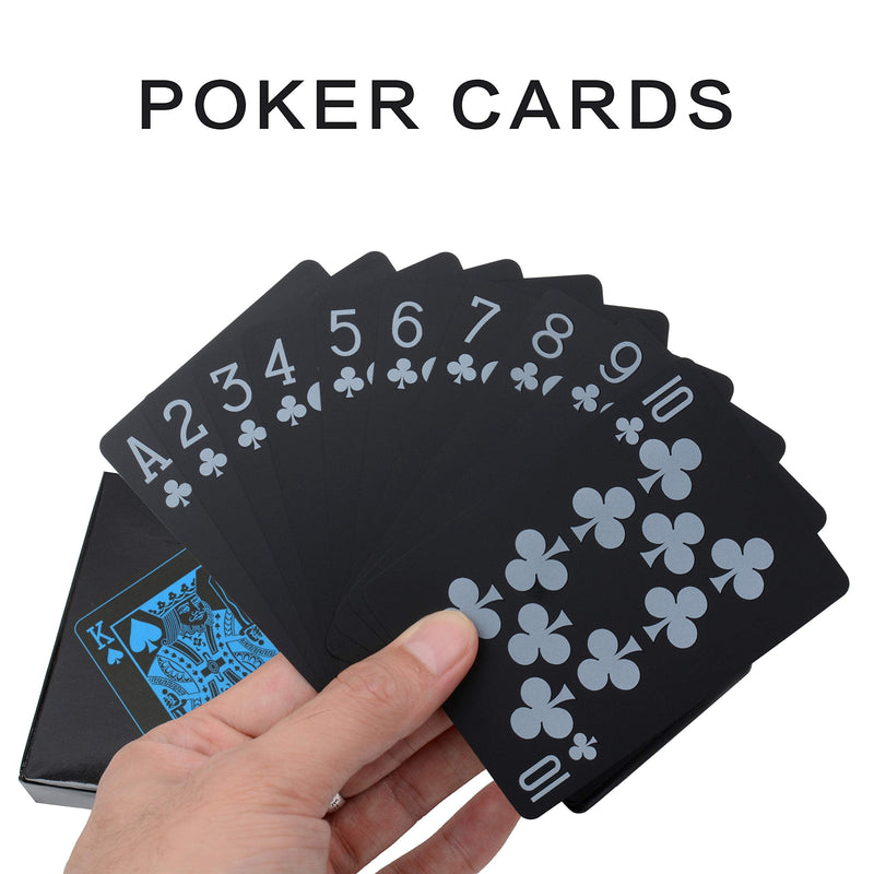 Poker Playing Cards Dice Sets Poker Table Cards PVC Waterproof Stacking Cup Dice Grade AAA Precision 19mm Serialized Casino Craps Dice with Razor Edges and Corners for Classic Magic Tricks Deck Blue - BeesActive Australia