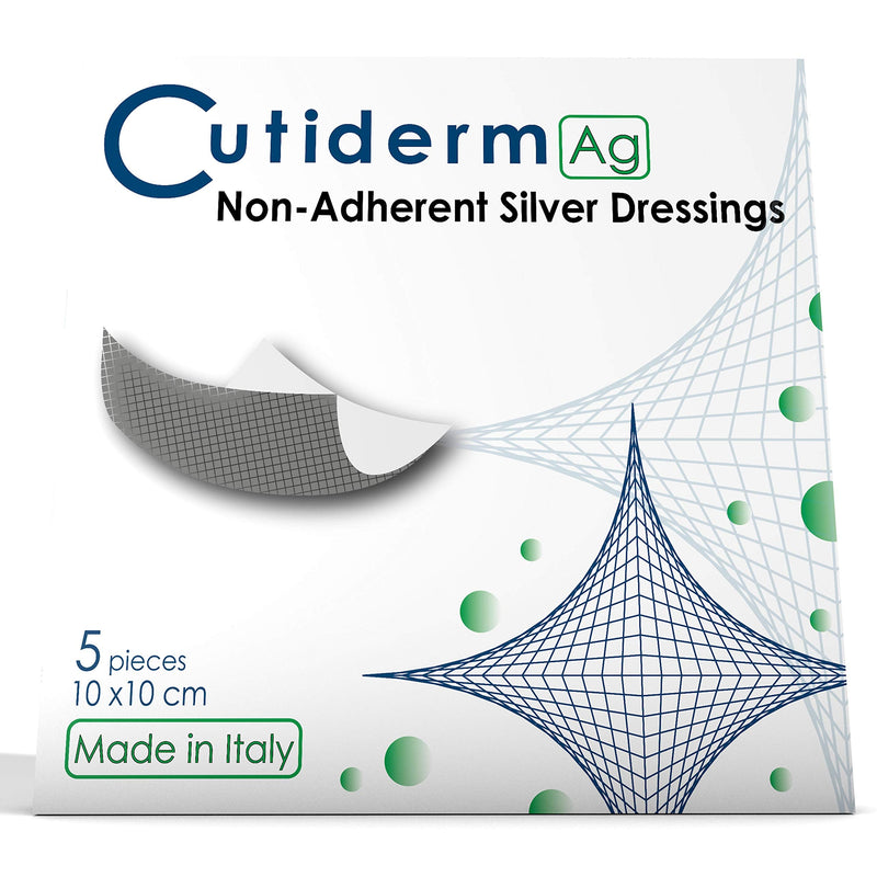Pack of 5 Cutiderm AG Non-Adherent Silver Wound Dressings 10cm x 10cm 5 Count (Pack of 1) - BeesActive Australia