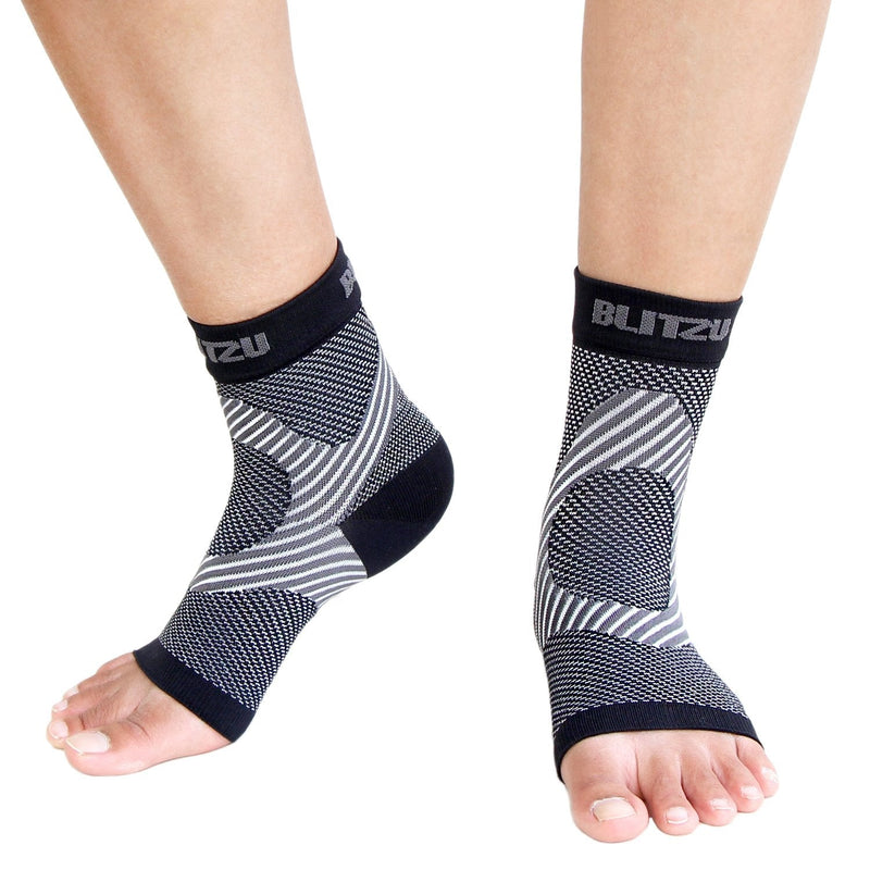 Ankle Brace Foot Compression Sleeve Open Toe Compression Socks Women Planter Fasciated Brace Compression Sock Night Splint For Plantar Fasciitis Women Achilles Tendonitis Brace For Women Black L-XL Large/X-Large (1 Pair) - BeesActive Australia