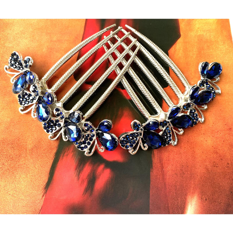Briskyto 4Pack Hair Comb Vintage Crystal Hairpins Hair Clips Hair Side Head Pieces for Women, 4 Count (Pack of 1) - BeesActive Australia