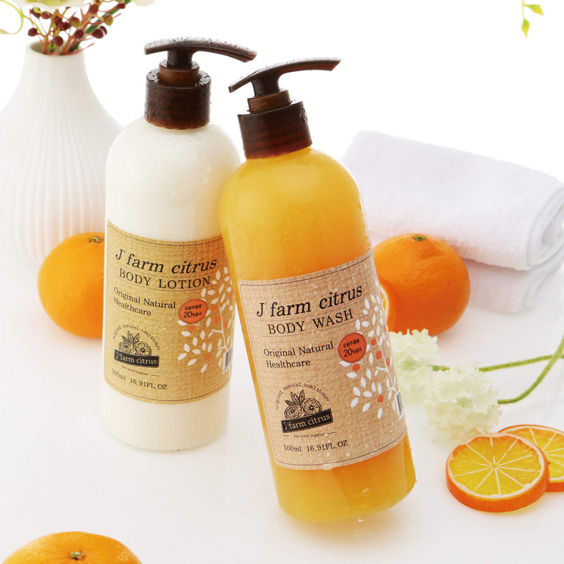 [J' farm citrus] Jeju Tangerine Natural Body Lotion - hydrates body, provides nutrients to body - No Parabens - All Skin Types (16.91 FL.OZ) - BeesActive Australia