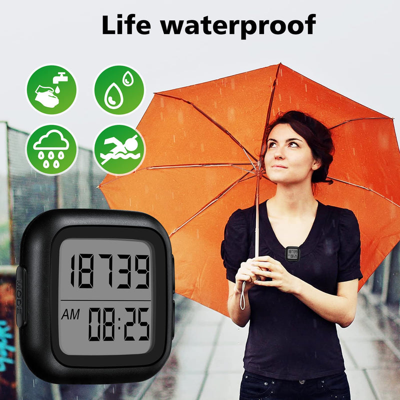 3D Pedometer for Walking with Clip, Simple Step Counter with Large Display, Track Steps, Activity Time and Back Light Accurate Step Counter for Walking for Men Women Seniors Kids 01-Black - BeesActive Australia