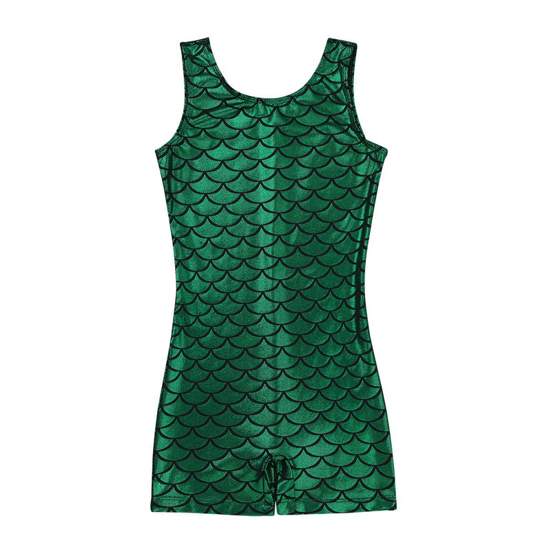 [AUSTRALIA] - Freebily Girls' One-Piece Sleeveless Biketard Unitard Gymnastics Leotard Dancewear Green 12-14 