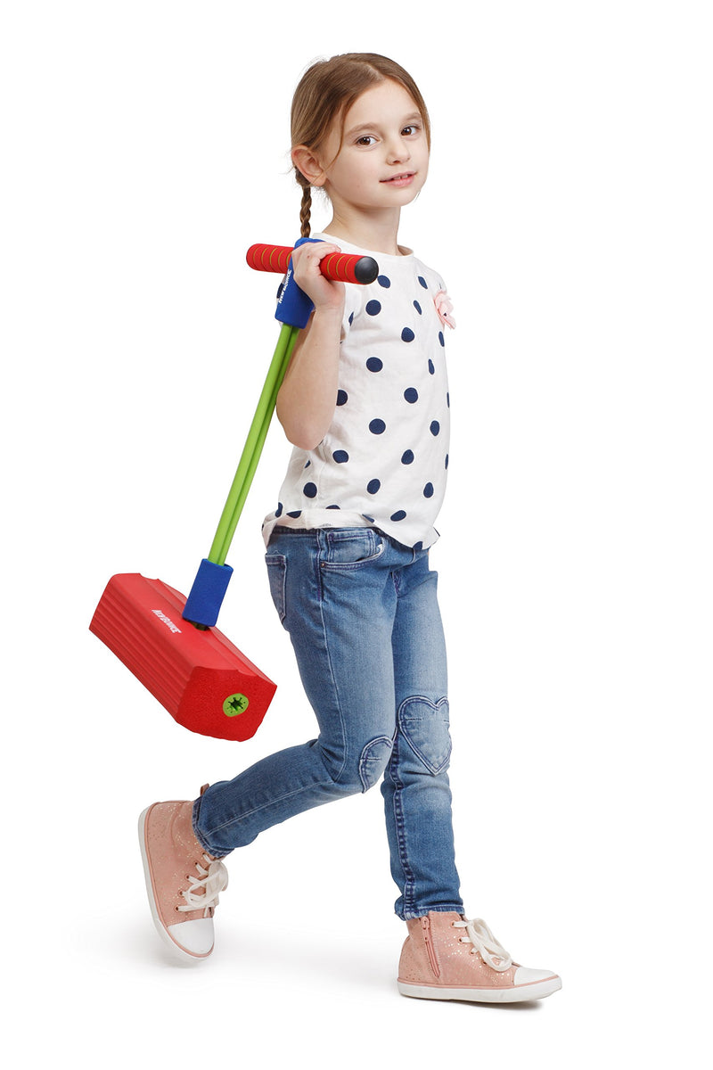 [AUSTRALIA] - New Bounce Pogo Stick for Kids - Foam Pogo Jumper for Boys and Girls Ages 3 to 5 Years -100% Safe, Bouncy Toy for Toddlers, Squeaks with Each Hop Red 