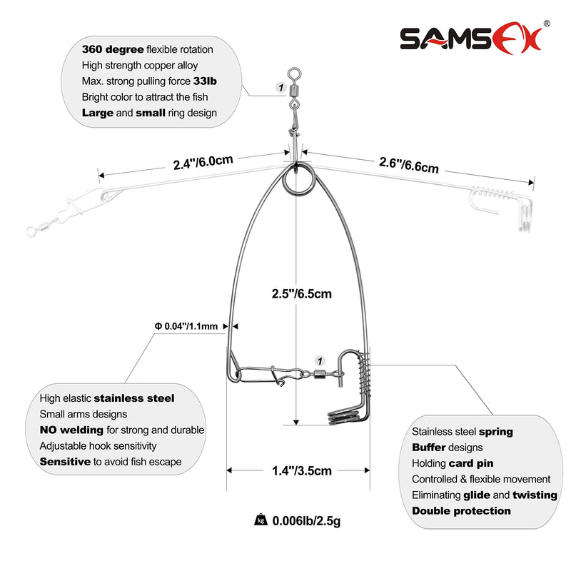 SAMSFX Fishing Spring Hook Emergency Kit Automatic Fishing Hook Fish Hooks 3PCS in Pack Small Size - BeesActive Australia