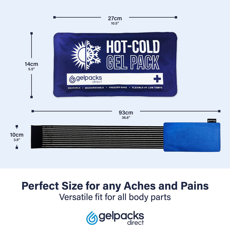 GPD 3in1 Gel Ice Pack for Sports Injuries, Reusable Heat Pack, Adjustable Cold Compress Wrap, Flexible Hot Cold Packs for Muscle Pain, Sciatica Pain Relief - All Body, Multi-Purpose (Gelpacks Direct) Medium (Single Pack) - BeesActive Australia