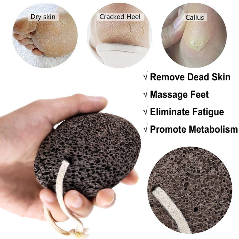 PHOGARY Natural Pumice Stone for Feet, 1 Pack Volcanic Lava Foot Stone Pedicure Tools Hard Skin Callus Remover for Feet and Hands - Natural Foot File Exfoliation to Remove Dead Skin-Black Foot Pumice Rock Black - BeesActive Australia