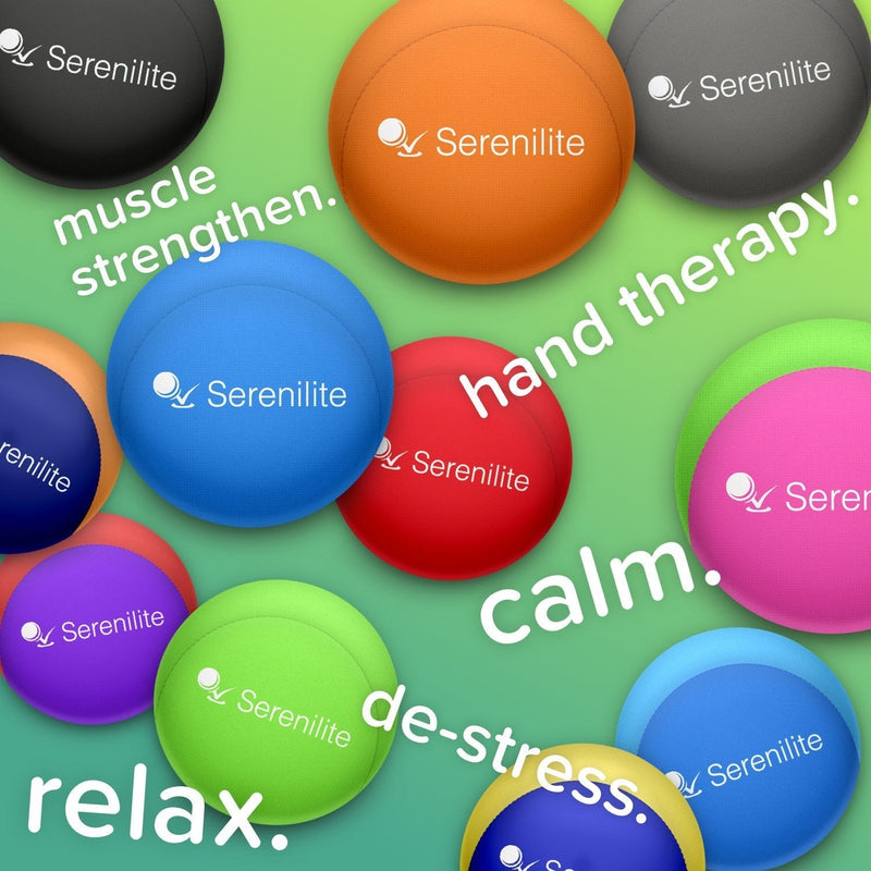 Serenilite Stress Balls, Anxiety Relief Items, Grip Strength Trainer, Meditation Accessories, Physical Therapy Equipment, Fidget Ball, Stress Balls for Adults, Hand Grip Exerciser Strengthener Jet Black - BeesActive Australia