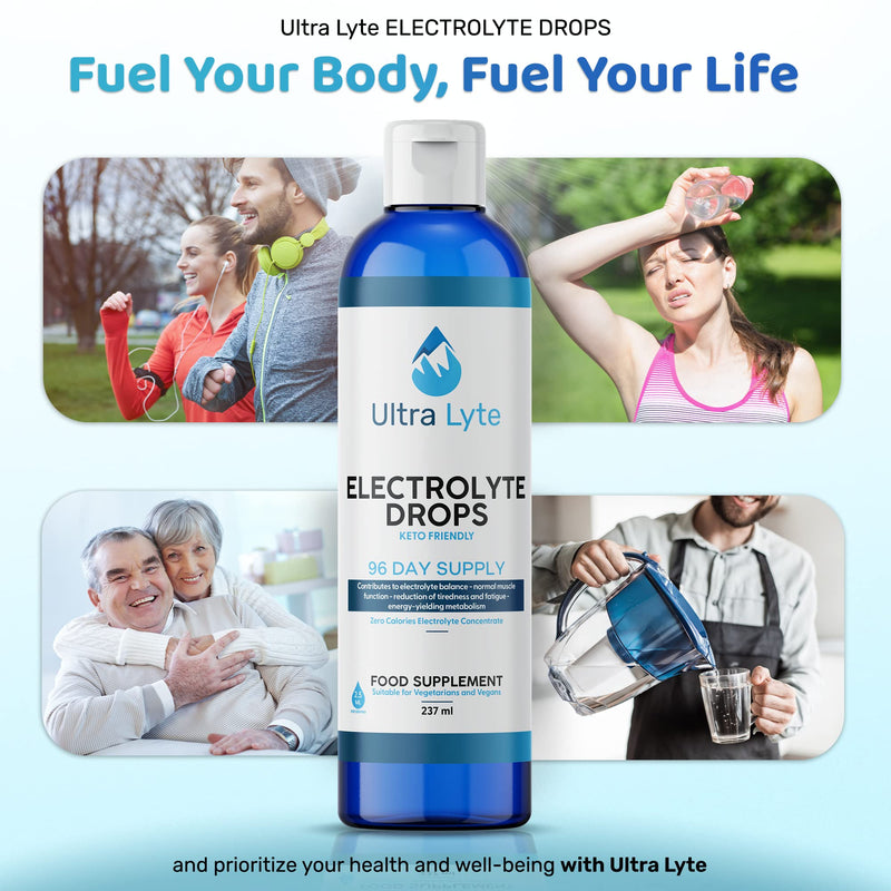 Ultra Lyte Keto Electrolytes Trace Mineral Drops � Highly Concentrated Mineral Supplements with Zero Calories � Vegan-Friendly Electrolyte Drops for Hydration, Muscle Cramp � 96 Servings - BeesActive Australia