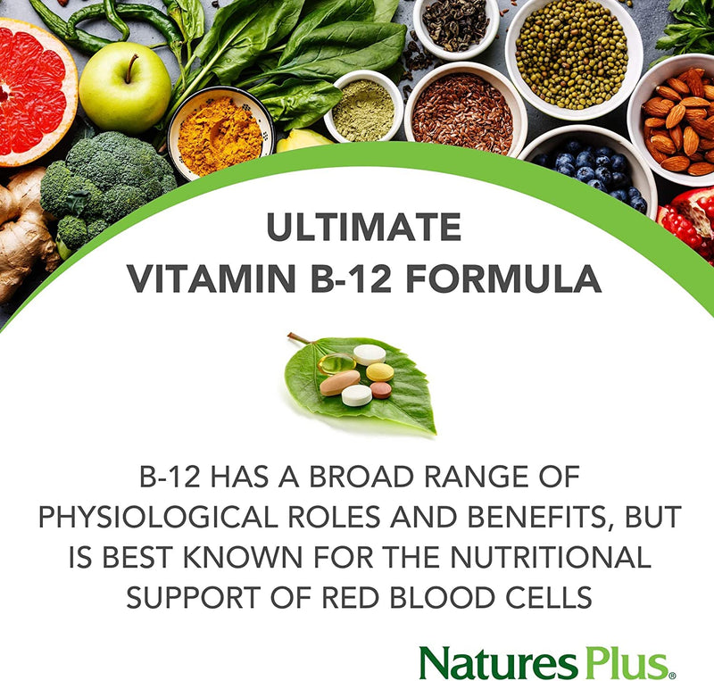 NaturesPlus Source of Life Garden Organic Vitamin B12-1000 mcg methylcobalamin - Active and Vegan Vitamin B12 Supplement - Gluten Free - 60 Capsules - BeesActive Australia