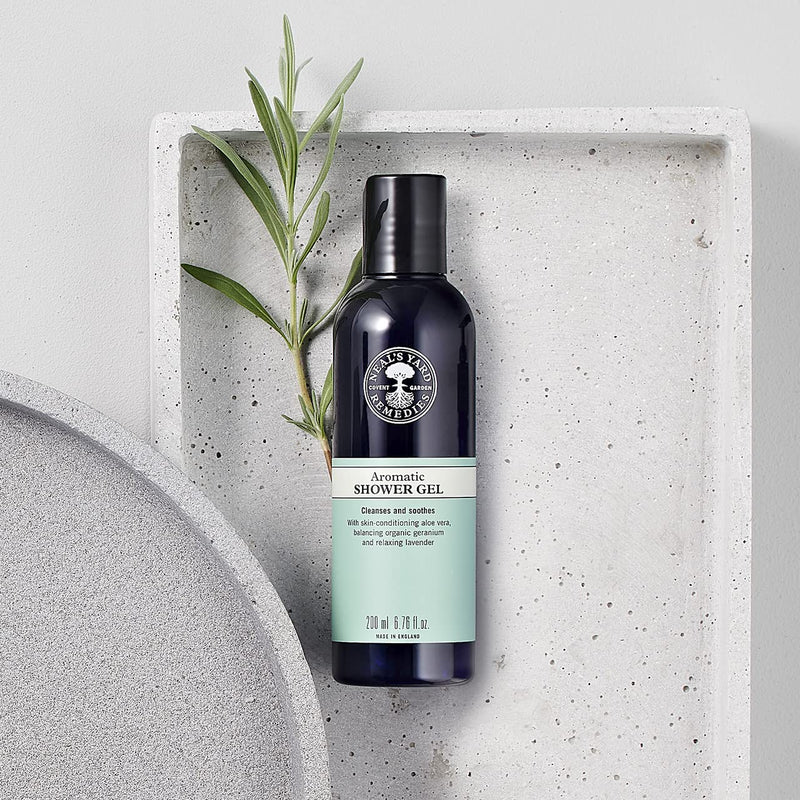 Neal's Yard Remedies Aromatic Shower Gel | Sooth & Uplift with Relaxing Lavendar & Organic Geranium - BeesActive Australia