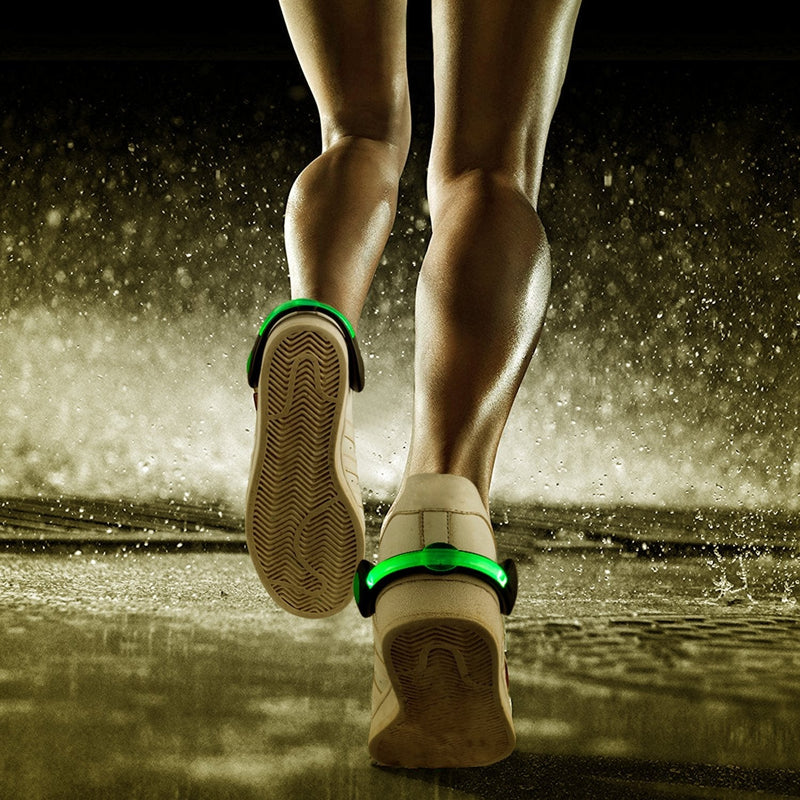 SLDHR LED Shoes Clip Lights USB Charging for Night Running Gear, Color Changing RGB Strobe and Steady Color Flash Mode, Safety Clip Lights for Running, Jogging, Walking, Biking(One Pair) green - BeesActive Australia
