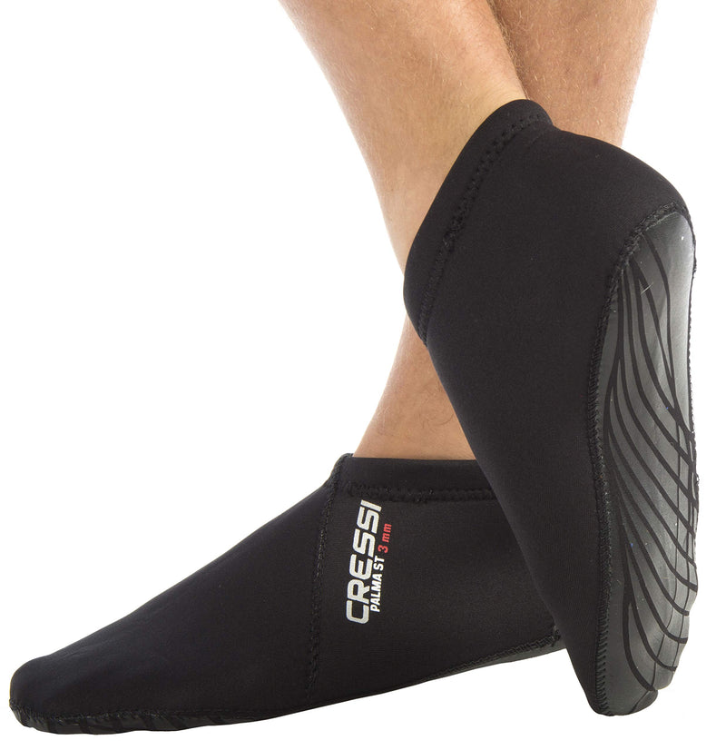 [AUSTRALIA] - Short Premium Neoprene Diving Socks 3mm | PALMA ST by Cressi: quality since 1946 Large-X-Large Black/Black 