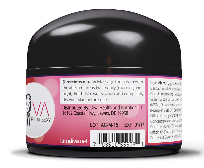 Anti Cellulite Cream by DIVA Fit & Sexy - All-Natural Formula Made with Organic Herbal Extracts - Body Firming and Slimming Cellulite Defence Treatment That Really Works! - BeesActive Australia
