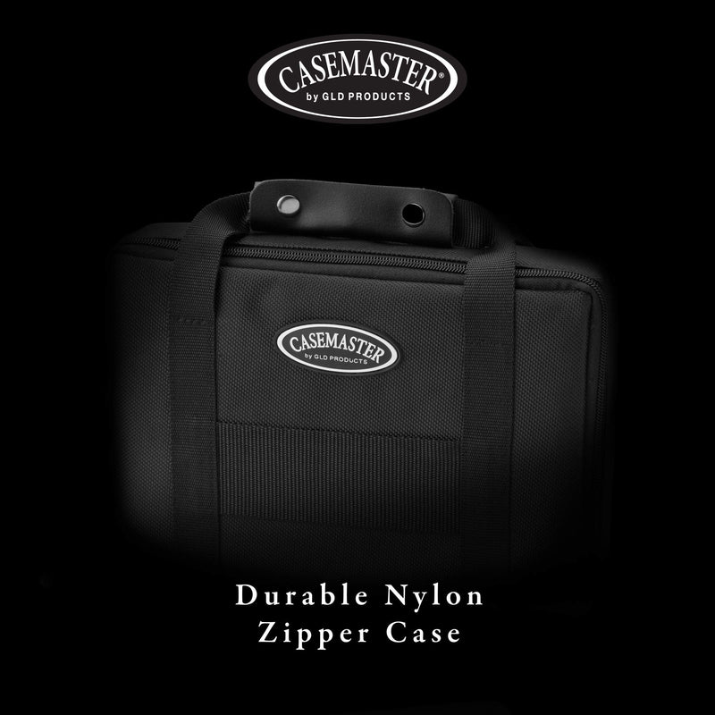 [AUSTRALIA] - Casemaster by GLD Products Classic Nylon Dart Carrying Case for Steel and Soft Tip Darts, Holds 12 Darts Numerous Other Accessories via Generous Storage Pockets, Tubes and Boxes, Black 
