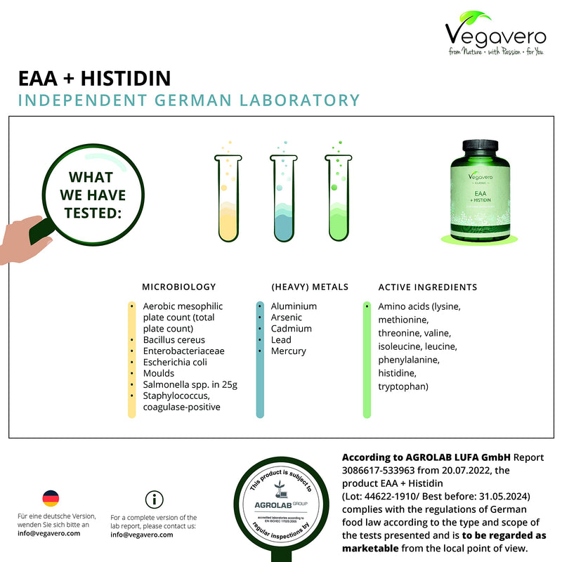 Essential Amino Acids (EAA) Vegavero® | 100% Natural from Fermentation | 300 Vegan Tablets | NO ADDITIVES - BeesActive Australia