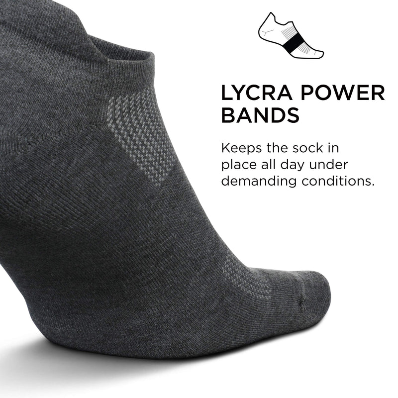 [AUSTRALIA] - Feetures High Performance Cushion No Show Tab Sock Solid Small Heather Gray 