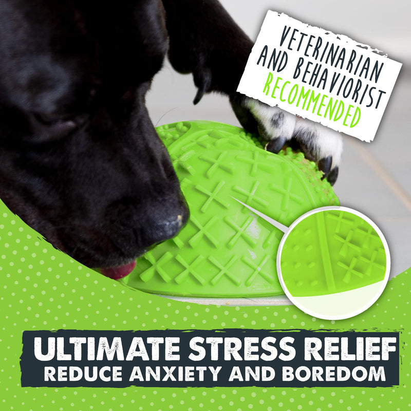 Mighty Paw Dog Lick Bowl | Interactive Slow Feeder Puzzle for Anxiety, Calming and Boredom. Wobbles Or Stays Put. Works W/ Soft Food & Supports Oral Health. Dishwasher Safe BPA Free Silicone Green - BeesActive Australia