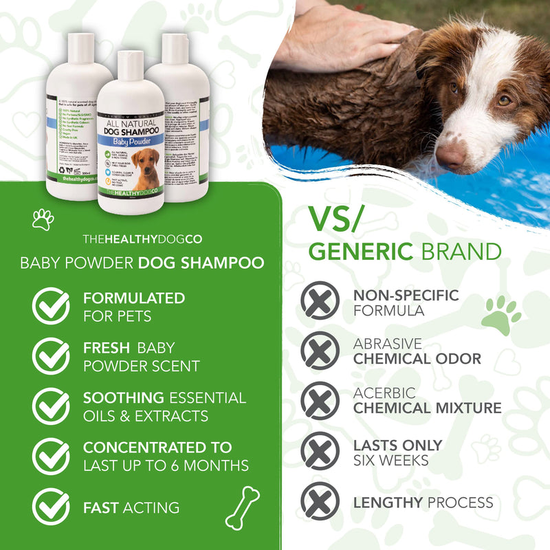 The Healthy Dog Co - Dog Shampoo Baby Powder Scent - Puppy Shampoo for Puppies 8 Weeks Old - Puppy Shampoo and Conditioner - Puppy Conditioner - Puppy Wash Shampoo - Puppy Shampoo Mild - 16.9 Oz - BeesActive Australia