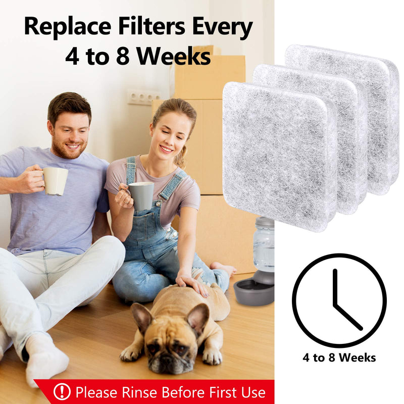 MyfatBOSS Charcoal Water Filter Replacement, Dog and Cat Water Bowl Filter Pet Water Filter Compatible with Petmate Replendish Mason Pet Fountains, Pack of 6 - BeesActive Australia