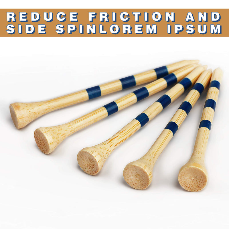 Champkey SDB Bamboo Golf Tees Pack of 120 (2-3/4" & 3-1/4" Available) - Friendly Biodegradable Material, More Durable and Stable Natural 2-3/4 Inch - BeesActive Australia