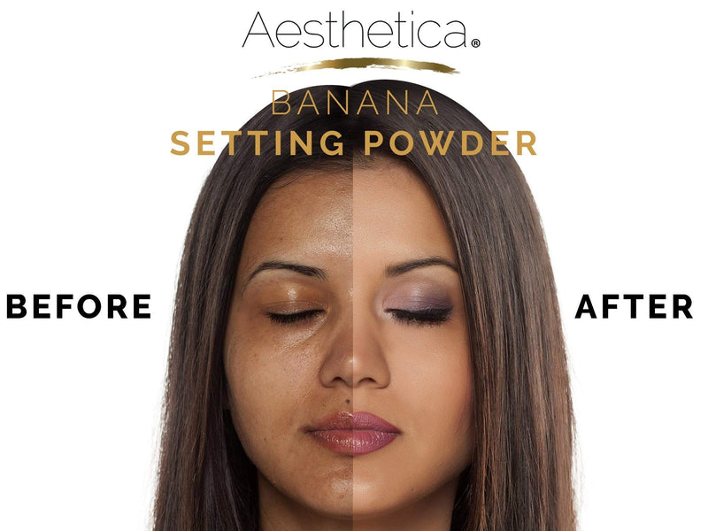 Aesthetica Banana Loose Setting Powder - Flash Friendly Superior Matte Finish Highlighter & Finishing Powder - Includes Velour Puff - BeesActive Australia