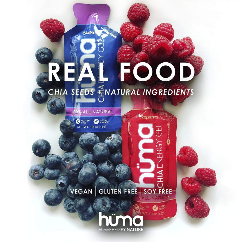 Huma Chia Energy Gel, Variety 12 Pack - Stomach Friendly, Real Food Energy Gels for Endurance Exercise 12 Gels Variety Pack - BeesActive Australia