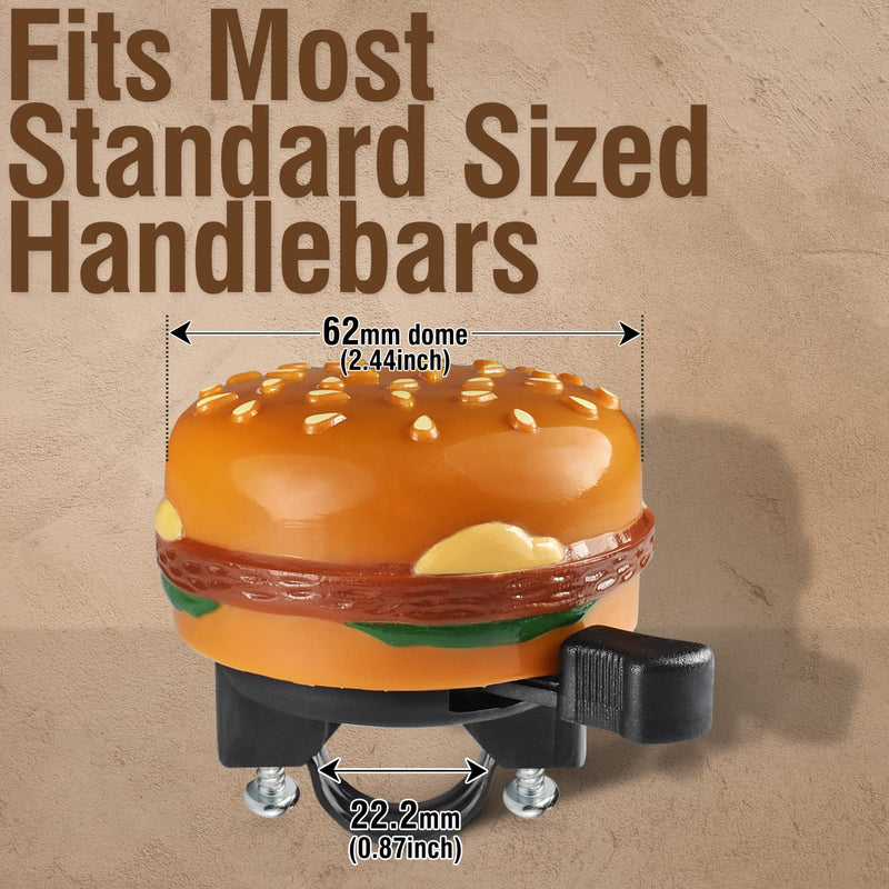 MARQUE Hamburger Kids Bike Bell – Fun Bicycle Bell for Boys and Girls, Also Fit Balance Bike and Scooter, Must Have Accessory Add On for Children Bike - BeesActive Australia