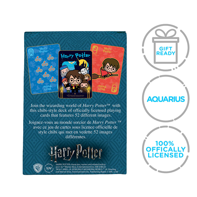 [AUSTRALIA] - AQUARIUS Harry Potter Playing Cards - Chibi Themed Deck of Cards for Your Favorite Card Games - Officially Licensed Harry Potter Merchandise & Collectibles - Poker Size with Linen Finish 