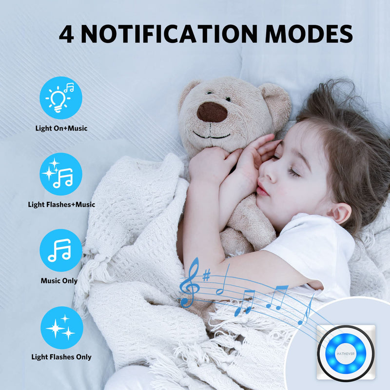 Hathever Dog Doorbells for Potty Training, Wireless Puppy Door Bell Operating at 1000 Feet with IP65 Waterproof Touch Button, 4 Notification Modes 1 Receiver + 2 Transmitters - BeesActive Australia