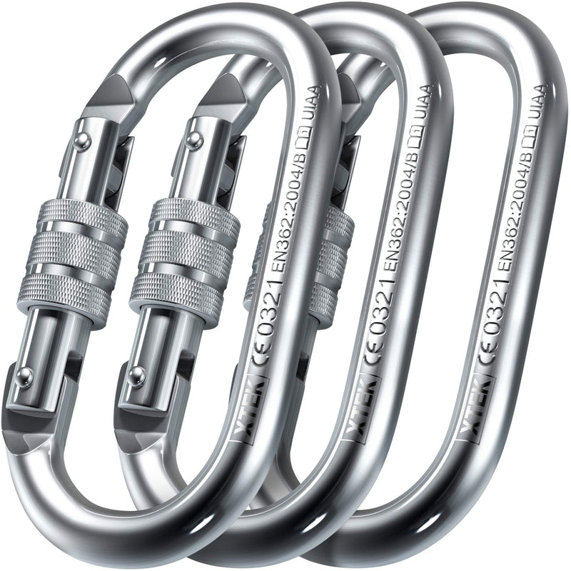 Climbing Carabiner – UIAA & CE Rated 25 kN 5620 LB – Heavy Duty Rugged Terrain Locking Carabiner Clip - Industrial Strength Carabiners - Climbing, Rigging, Ropes, Hammocks 2pc - BeesActive Australia