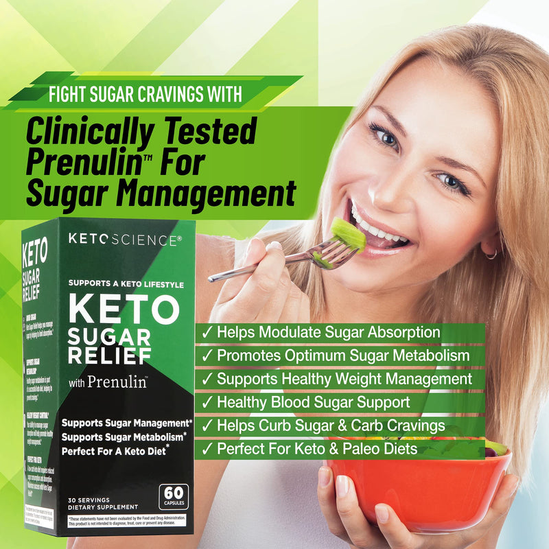 Keto Science Keto Sugar Relief, Supports Sugar Management, Promotes Sugar Metabolism, Perfect For Keto, 30 Servings, Green - BeesActive Australia