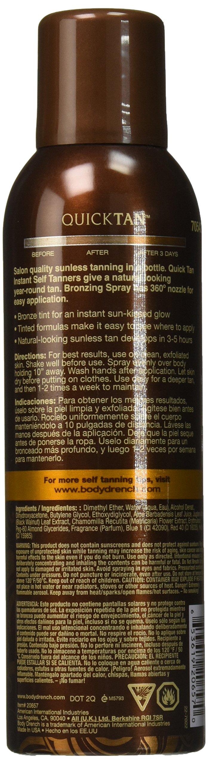 Body Drench Quick Tan Instant Self Tanning Spray, Medium Dark, 6 oz (Pack of 3) - BeesActive Australia