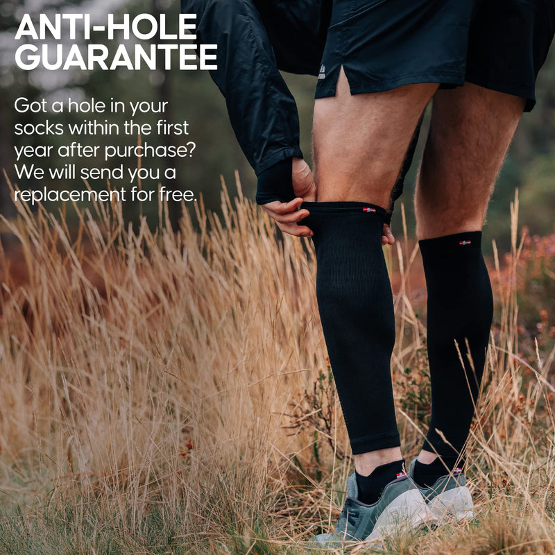 DANISH ENDURANCE Graduated Calf Compression Sleeves 21-26 mmHG for Men & Women Solid Black L - BeesActive Australia