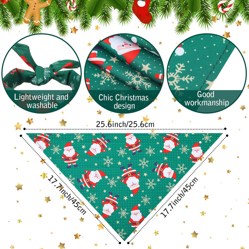 50 Pieces Christmas Dog Bandanas Bulk Dog Kerchief Set Bibs Triangle Dog Scarf Dog Bandanas with Christmas Patterns for Christmas Party Pet Costume Accessories Decoration - BeesActive Australia