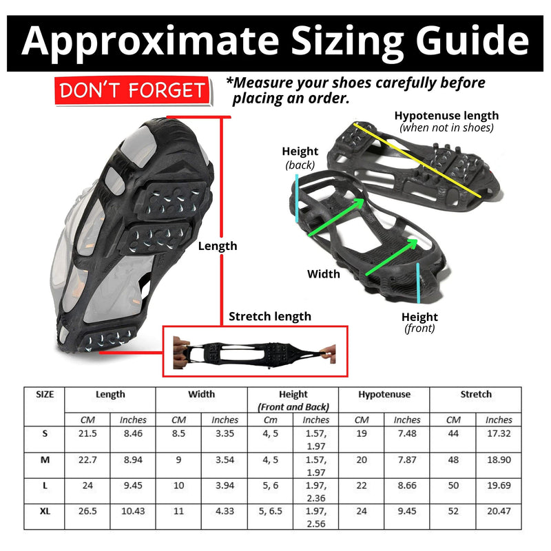 Limm Crampons Ice Traction Cleats Large - Lightweight Traction Cleats for Walking on Snow & Ice - Anti Slip Shoe Grips Quickly & Easily Over Footwear - Portable Ice Grippers for Shoes & Boots Compact - BeesActive Australia
