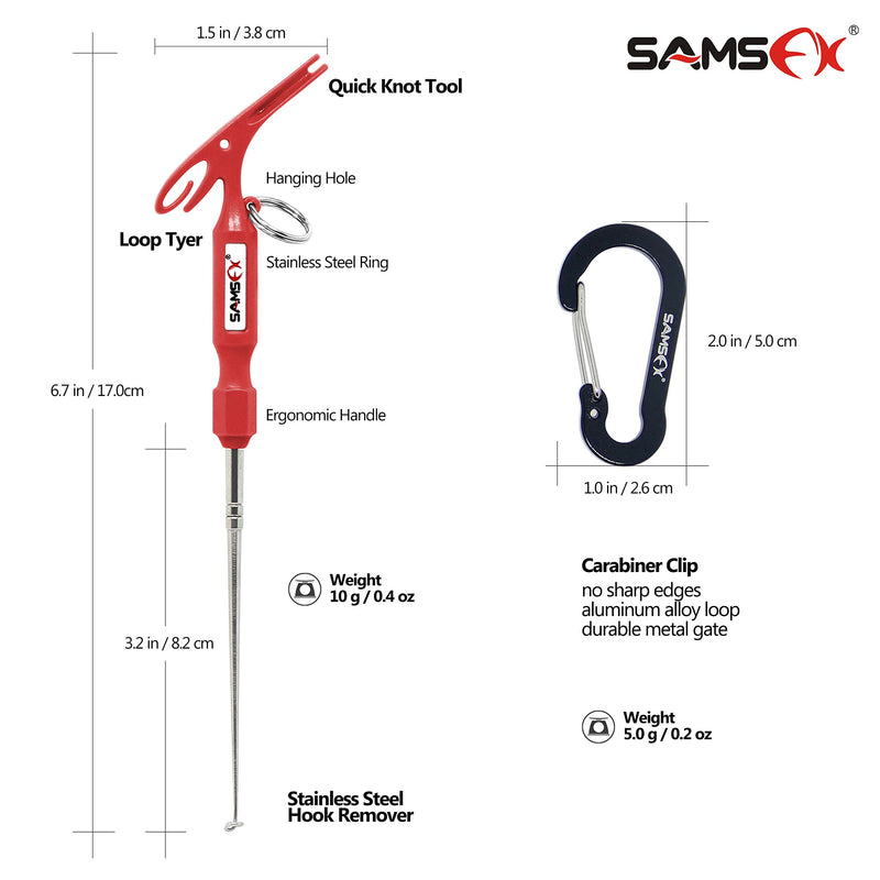 [AUSTRALIA] - SAMSFX Fishing Loop Tyer and Quick Knot Tool Fishing Hook Remover Tools Red Handle 