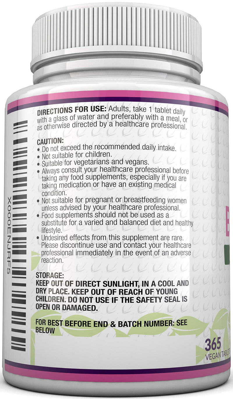 Biotin Hair Growth Supplement - 365 Vegan Tablets (Full Year Supply) - Biotin 10,000mcg by Nu U Nutrition - BeesActive Australia