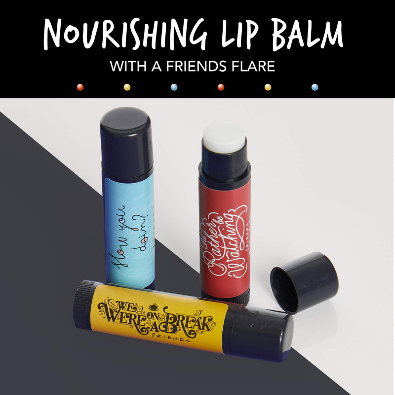 Friends TV Show Lip Balm Trio - Set of Three Flavoured Lip Balms, Strawberry, Vanilla, Cherry - BeesActive Australia