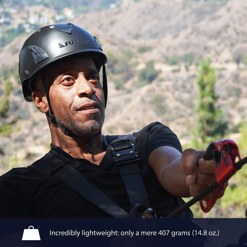 Fusion Climb Meka II Climbing Bungee Zipline Mountain Construction Safety Protection Helmet Black - BeesActive Australia