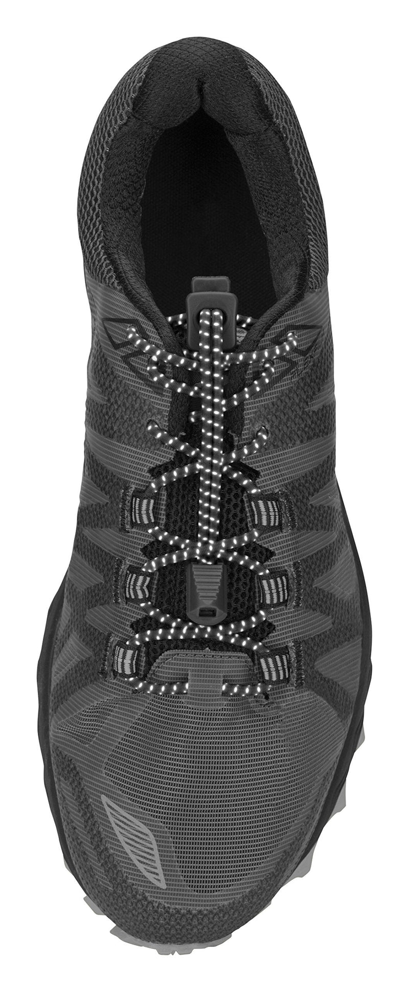 Nathan Reflective, Elastic No Tie Shoe Laces for Running and Active Sports Black - BeesActive Australia