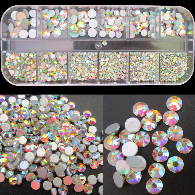 4000pc AB Clear Rhinestone Crystal Beads Gems Flatback Gemstones Mixed Size Jewels Embellishments with Picking Tweezers & Rhinestones Pen for Arts Clothes Shoes Crafts Face Body Makeup Nail DIY. - BeesActive Australia
