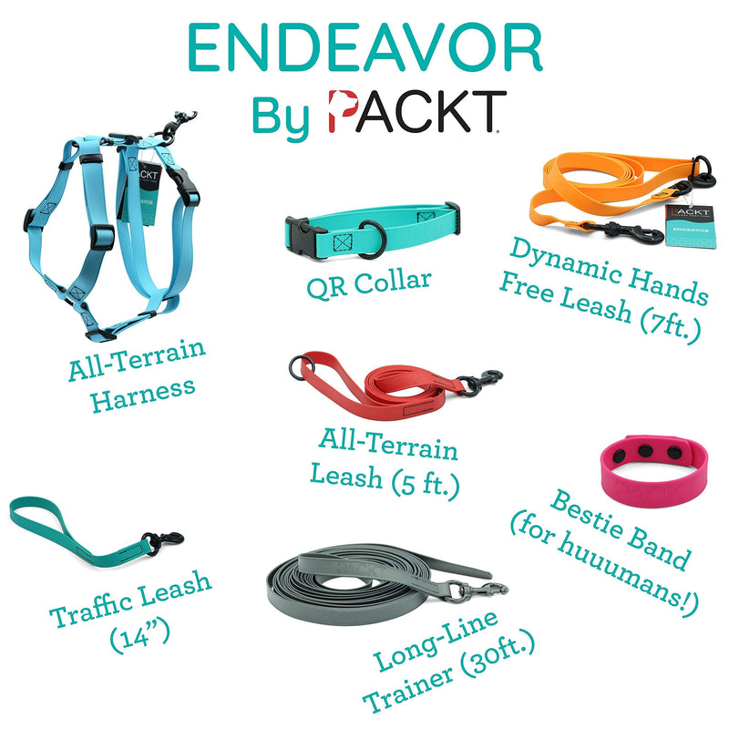 PACKT - Endeavor Dog Collar - Waterproof, Stinkproof, American Made M [Standard: 14"-18"] Ocean - BeesActive Australia