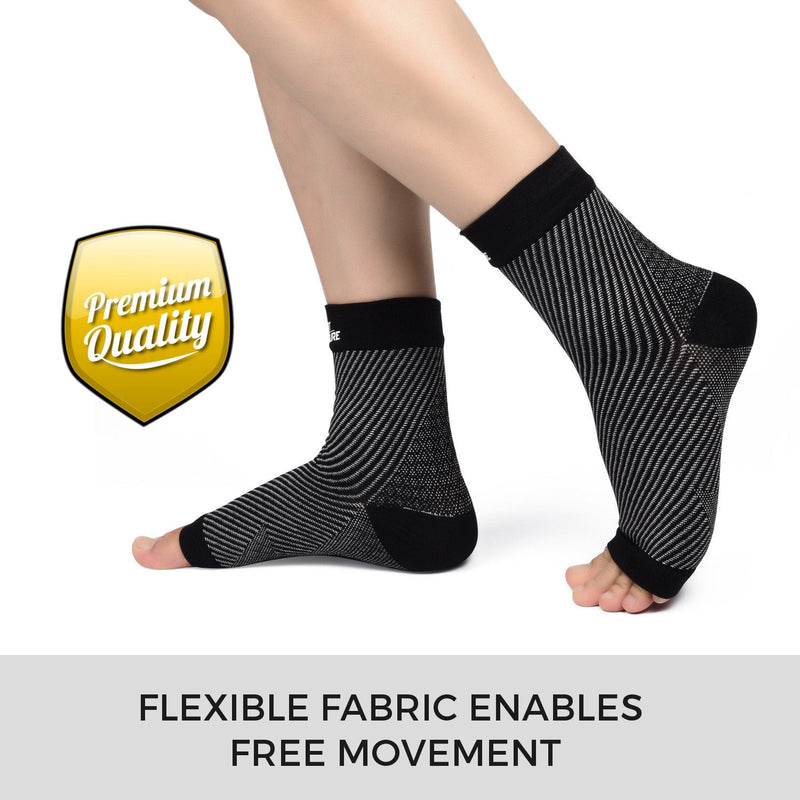 Comfort Treasure Plantar Fasciitis Compression Sleeve Socks for Relieving Plantar Fascia Pain and Achy Feet Black L - BeesActive Australia