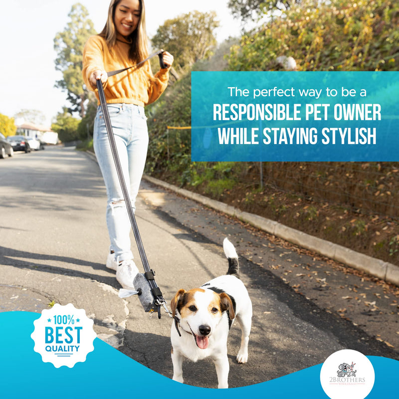 Dog Poop Bag Holder Poop Bag Dispenser – Stylish & Sturdy Poop Bag Holders for Leashes, Bags, Belts & Strollers – Dog Bag Holder with Extra Space – Dog Poop Bag Holder for Leash + Carabiner & Velcro Blue - BeesActive Australia